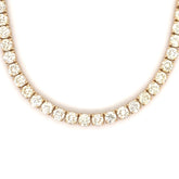 10PT- 15.20 CT. VVS Tennis Necklace in 14K Yellow Gold (4 Prong) - White Carat - USA